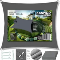 Parasole ogrodowe - Kanwod ŻAGIEL OGRODOWY SZARY KWADRATOWY 2X2M KANWOD - miniaturka - grafika 1