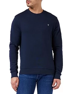 Farah - Bluza męska, sweter z okrągłym dekoltem Fulwood, długi rękaw, bawełna organiczna, nowoczesny krój, granatowy, L, granatowy, L - Swetry męskie - miniaturka - grafika 1
