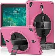 Etui do tabletów - Etui Case na Tablet iPad 10.2 2019/2020 z Paskiem Czarny Różowy - miniaturka - grafika 1
