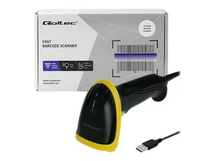qoltec Laserowy czytnik kodów 1D | 2D | USB |Czarny 50867 - Dodatki do drukarek i skanerów - miniaturka - grafika 2