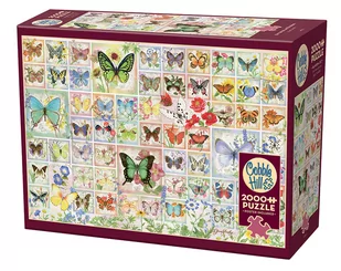 Cobble Hill, Puzzle, Motyle i kwiaty, 2000 el. - Puzzle - miniaturka - grafika 1