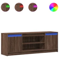 Szafki RTV - vidaXL Szafka pod telewizor z oświetleniem LED w kolorze brązowego dębu 139,5x34x50 cm - miniaturka - grafika 1