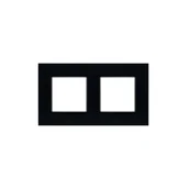 Klawisze i ramki - Ramka podwójna Rosa szklana głęboka czerń RS-2Q.CZ - miniaturka - grafika 1