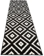 Wycieraczki - Biało czarny chodnik w marokański wzór D7-Z87 - miniaturka - grafika 1