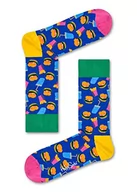 Skarpetki męskie - Happy Socks Hamburger Sock, Skarpety dla kobiet i mężczyzn, Zielony-Rosa-Pomarańczowy-Niebieski (41-46) - miniaturka - grafika 1