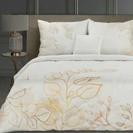 Pościel - Eurofirany Pościel satynowa 160x200 Blanca 7 biała złota liście Limited Collection - miniaturka - grafika 1