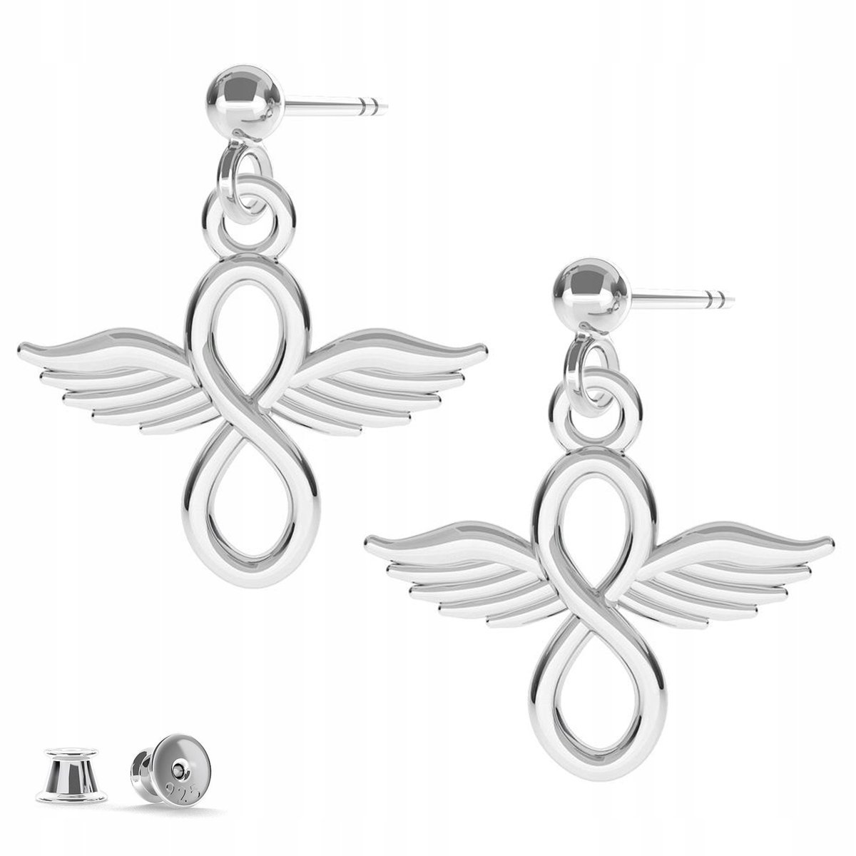 Kolczyki srebrne Nieskończoność 925