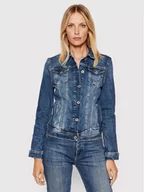 Kurtki damskie - Pepe Jeans Kurtka jeansowa Thrift PL402011 Niebieski Regular Fit - miniaturka - grafika 1