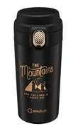 Kubki termiczne - Kubek termiczny bidon MOUNTAINS 350 ml stal nierdzewna 18/10 tworzywo czarno-złoty - miniaturka - grafika 1