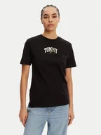 Koszulki i topy damskie - Tommy Jeans T-Shirt Color Varsity DW0DW21337 Czarny Relaxed Fit - miniaturka - grafika 1