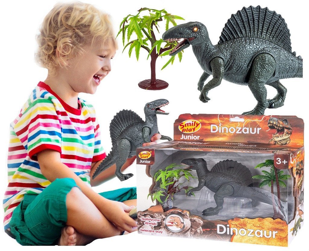 SMILY PLAY Dinozaur duży świeci ryczy stegozaurus