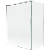 Parawany nawannowe - Mexen Rox parawan nawannowy 2-skrzydłowy rozsuwany 120 + 70 x 150 cm, transparent, chrom - 8C9-120-070-01-00 - miniaturka - grafika 1