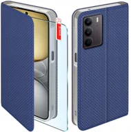 Etui i futerały do telefonów - Etui z klapką do Realme C75 Zamykane Granatowe Futerał + Szkło 9H - miniaturka - grafika 1