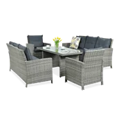 Meble ogrodowe - Zestaw z technorattanu IBIZA FAMILY Grey - miniaturka - grafika 1