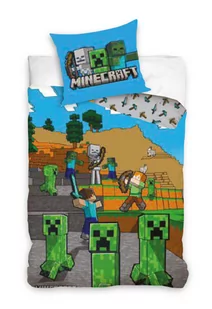 Minecraft Komplet Pościeli DZIECIĘCEJ 140 x 200 Bawełniana Poduszka 60x70 cm GRA BLOKI - Kołdry i poduszki dla dzieci - miniaturka - grafika 1
