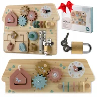 Zabawki interaktywne dla dzieci - Edukacyjna Drewniana Tablica Manipulacyjna Sensoryczna Montessori Jakość - miniaturka - grafika 1