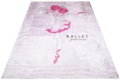 Dywany - Jasnoróżowy nowoczesny dywan dla dziewczynki z baletnicą D3-M86 - miniaturka - grafika 1