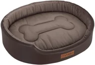 Sprzęt podróżny i transportery dla psów - Owalne legowisko ortopedyczne kojec dla psa Welsti brązowy M 58x47 antypoślizgowy - miniaturka - grafika 1