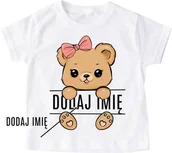 Koszulki dla dziewczynek - koszulka na dzień pluszowego misia pluszowy miś z imieniem dla dziewczynki - miniaturka - grafika 1
