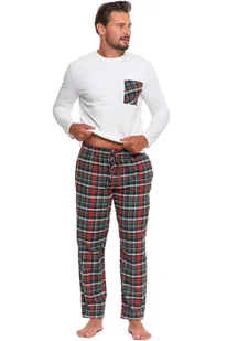 Piżama Moraj PDM6900-001 patt 1-white/green/red - Piżamy męskie - miniaturka - grafika 1
