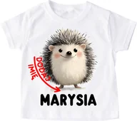 Koszulki dla dziewczynek - Koszulka z jeżem i mieniem na Dzień Jeża - wzór jeż119 - miniaturka - grafika 1