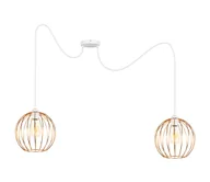 Lampy sufitowe - Żyrandol na lince MATT 2xE27/60W/230V biały/miedziany - miniaturka - grafika 1