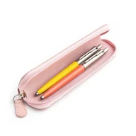 Zestawy piśmiennicze - Zestaw prezentowy długopis Parker Jotter Originals Żółty i Koralowy z różowym etui - miniaturka - grafika 1