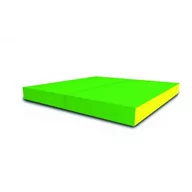 Maty do ćwiczeń - Małpiszon, materac Kometa 100x100x10 dwuczęściowy jasnozielonożółty - miniaturka - grafika 1
