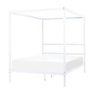 Łóżka - Łóżko metalowe z baldachimem 140 x 200 cm białe LESTARDS - miniaturka - grafika 1