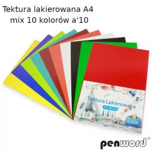 Tektura Lakierowana A4 Mix 10 Kolorów 10Ark 220Gr Penword - Dekoratorstwo - miniaturka - grafika 1