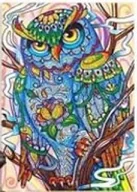 Malowanie po numerach - Norimpex Diamentowa mozaika Mandala 7D Sowa kolorowa 40x30cm 1006601 - miniaturka - grafika 1