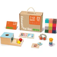 Pchacze - Tooky Toy Edukacyjne Pudełko Montessori Książeczka Pchacz Grzechotka Układanka Sorter 6w1 od 7 miesięcy - miniaturka - grafika 1
