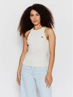 Koszulki i topy damskie - Lee Top Ribbed L44QUXNQ Beżowy Regular Fit - miniaturka - grafika 1