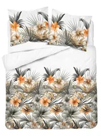 Pościel - Pościel satynowa 160x200 5479a pomarańczowe kwiaty - miniaturka - grafika 1