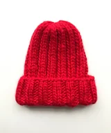 Czapki damskie - Gruba wełniana czapka beanie 100% wełna handmade - miniaturka - grafika 1