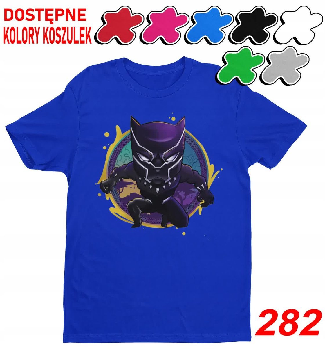 Dziecięca Koszulka Z Nadruki Wybór Anengers Marvel Czarna Pantera-Xl158-164