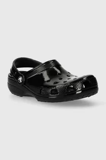 Buty dla dziewczynek - Crocs klapki dziecięce CLASSIC HIGH SHINE CLOG kolor czarny - grafika 1