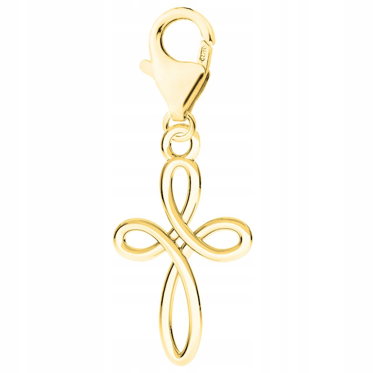 Złota Zawieszka Karabińczyk z Krzyżem Wiara Krzyż Krzyżyk SREBRO 925