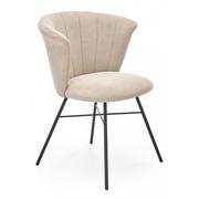 Krzesła - Beżowe pikowane krzesło muszelka - Voxar - miniaturka - grafika 1