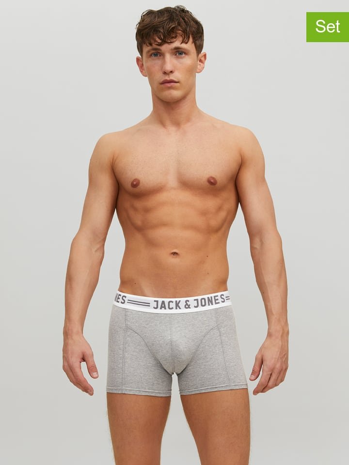 Jack & Jones Bokserki (3 pary) w kolorze szarym