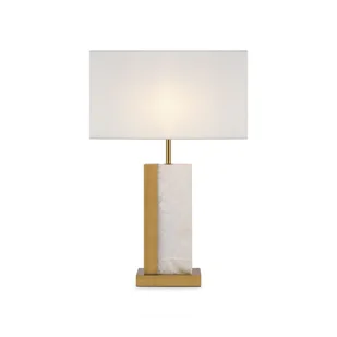 Elegancka prostokątna lampa stołowa Bianco - Lampy stojące - miniaturka - grafika 1