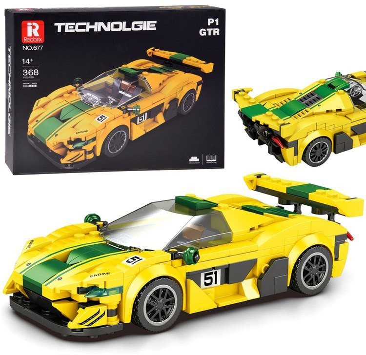 Klocki techniczne Sportowe auto P1 GTR ŻÓŁTO-ZIELONE 368-ele ZA5781 EDUKAMP