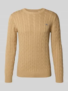 Sweter z dzianiny z prążkowanymi wykończeniami - Swetry męskie - miniaturka - grafika 1