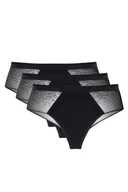 Majtki damskie - Milly/S figi bezszwowe oddychające trójpak (kolor czarny, rozmiar 36) - miniaturka - grafika 1