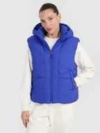Kurtki damskie - 4F Bezrękawnik puchowy z wypełnieniem syntetycznym damski - niebieski S - miniaturka - grafika 1