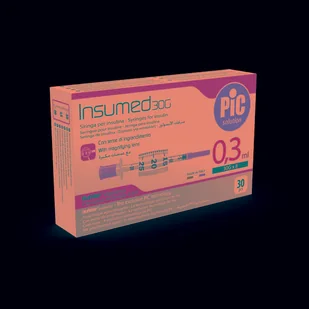 Artsana PIC Insumed 0,3 ml 30 G 8 mm strzykawki insulinowe z powiększeniem x 30 szt |  OD 199 PLN! - Glukometry i akcesoria dla diabetyków - miniaturka - grafika 1