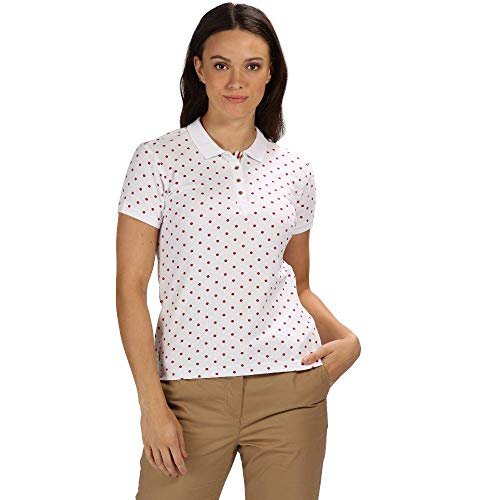 Regatta damska koszulka polo z bawełny stretch z guzikami White Polka Dot 8