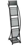 Inne meble do salonu - Stojak na gazety na kółkach z 3 półkami D3-B17 - miniaturka - grafika 1