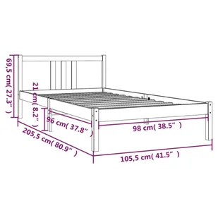 Lumarko Rama łóżka, czarna, lite drewno, 100 x 200 cm - Łóżka Lumarko Rama łóżka, czarna, lite drewno, 100 x 200 cm - Łóżka - miniaturka - grafika 10