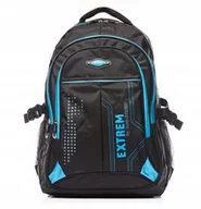 Plecaki - Plecak Wodoodporny Męski Sportowy 30L Duży Czarny Niebieski Bag Street - miniaturka - grafika 1